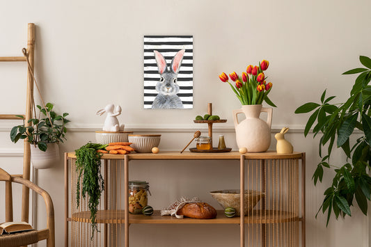 Blechschild - Streifenhase