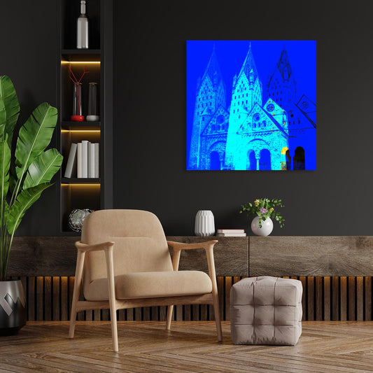 Acrylglasbild - Paderborn Dom Blau
