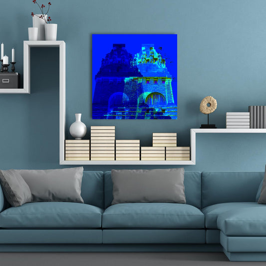 Acrylglasbild - Leipzig Völkerschlachtdenkmal Blau