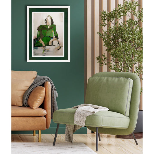 Rahmenbild mit Acrylpassepartout - Abstract Lady Einrichtungsbeispiel