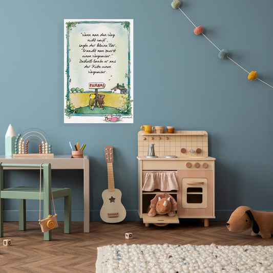 Janosch Leinwandbild - Wegweiser