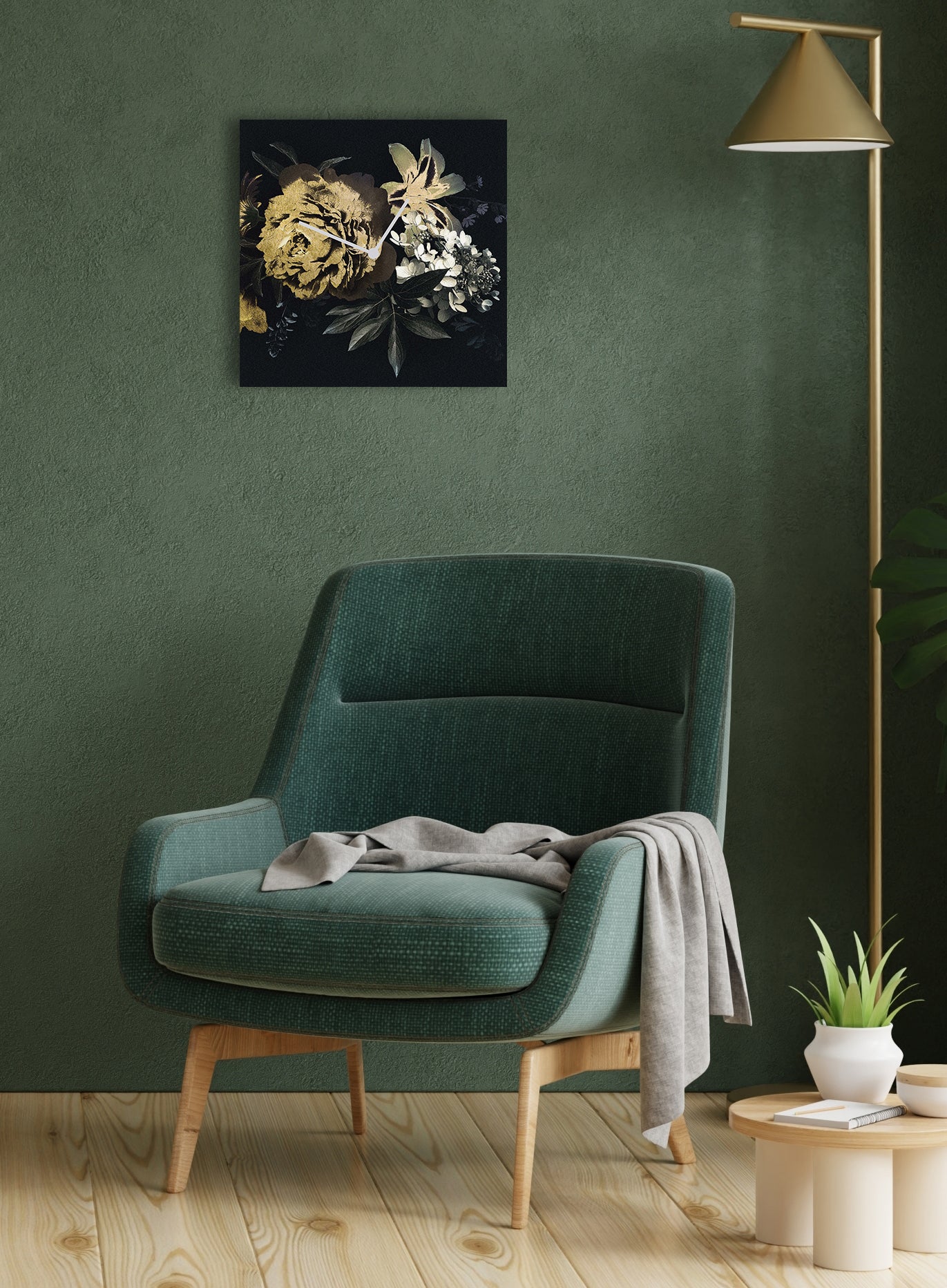 Flower Royale Blattgold-Uhr