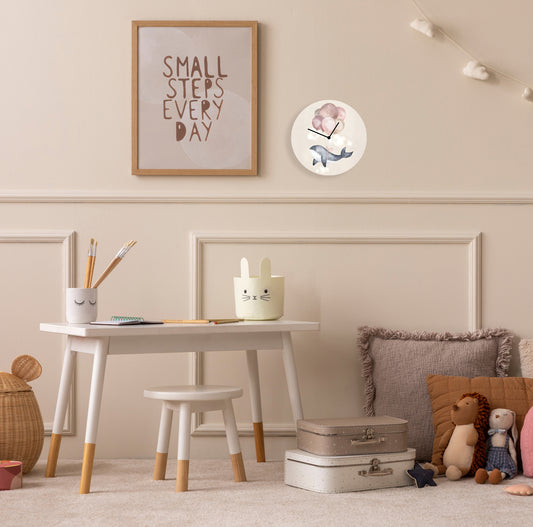 Acrylglas-Uhr - Luftballon-Wal