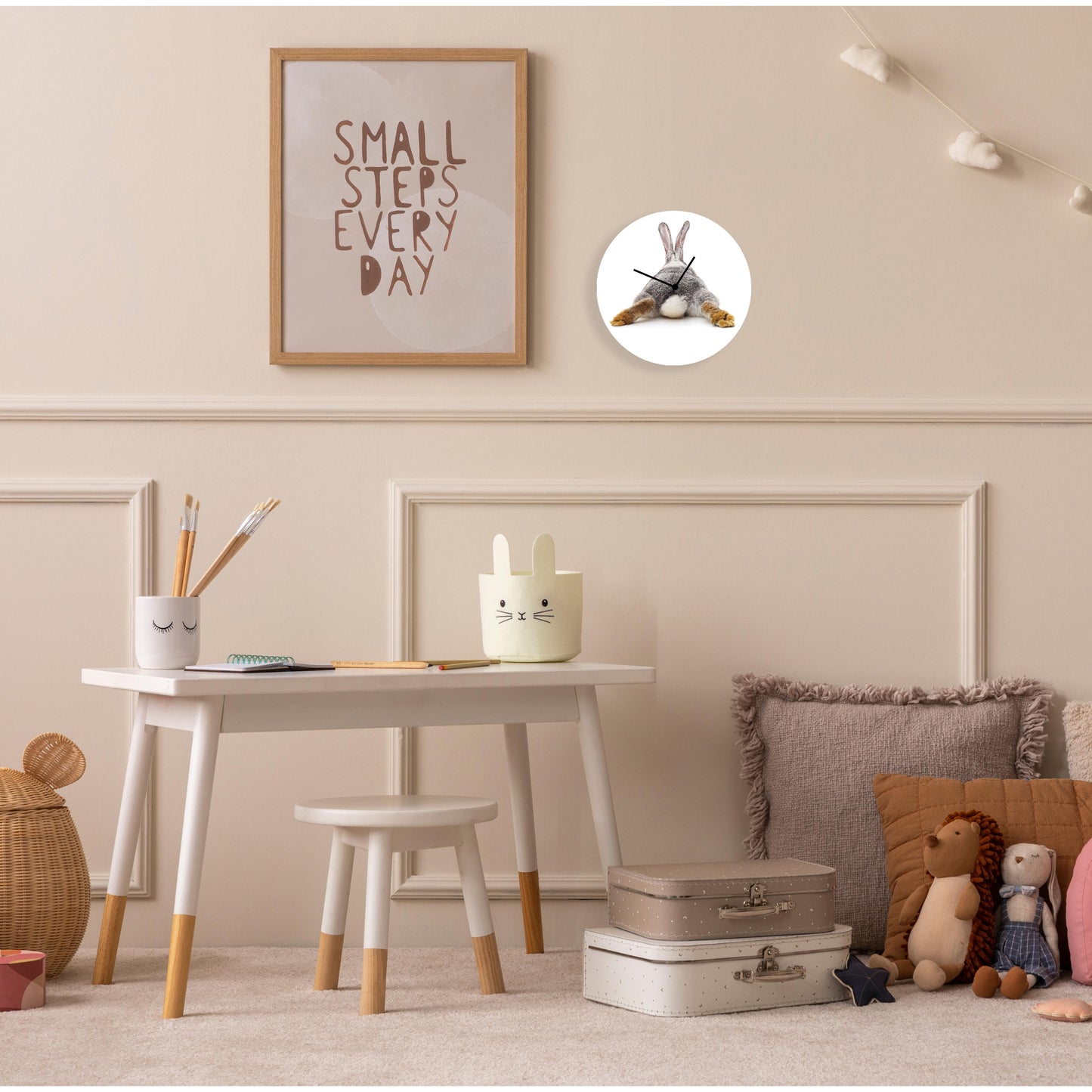 Acrylglas-Uhr - Süßer Hase