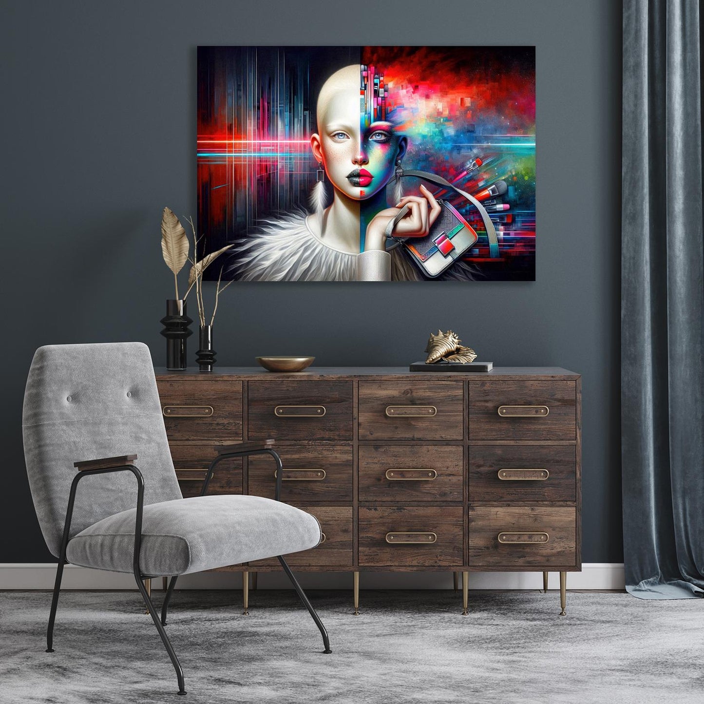 Acrylic glass picture - duality between colors and shapes