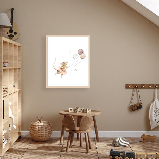 Rahmenbild - Kleine Maus mit Ballons