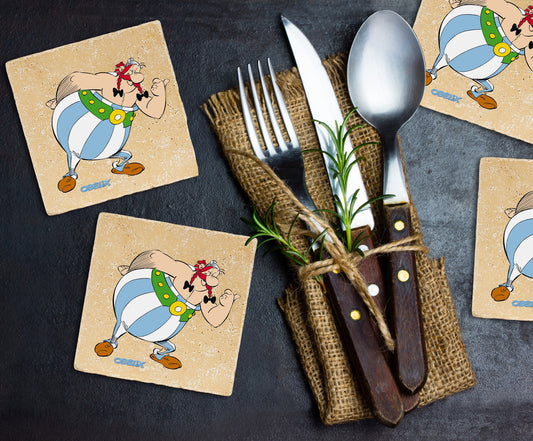 Steinuntersetzer-Set - Obelix