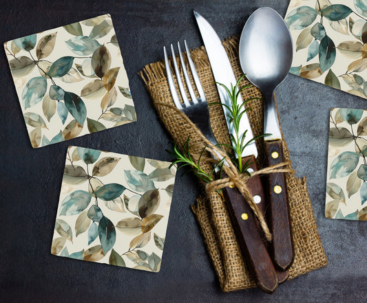 Steinuntersetzer-Set - Herbstblätter