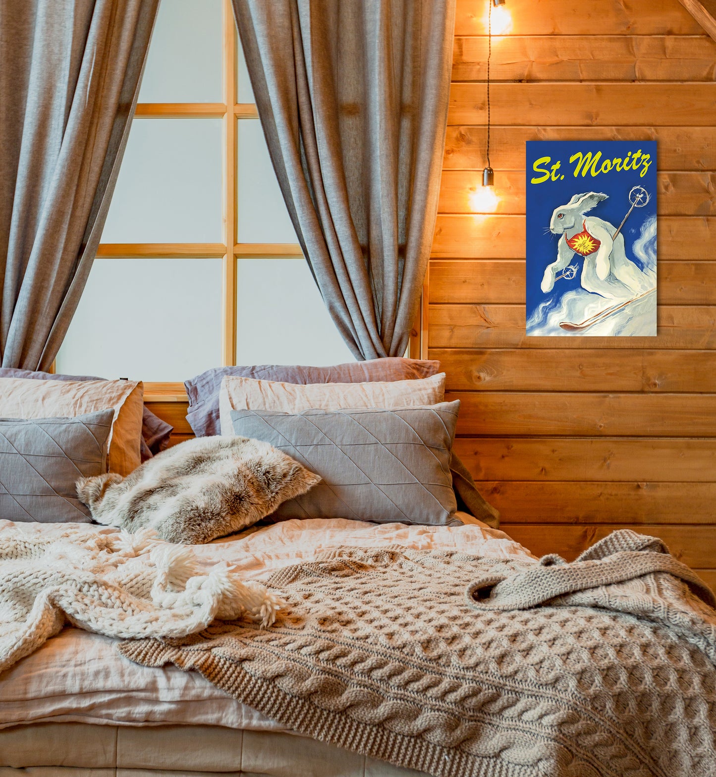 Blechschild - St. Moritz Rabbit Wohnbeispiel