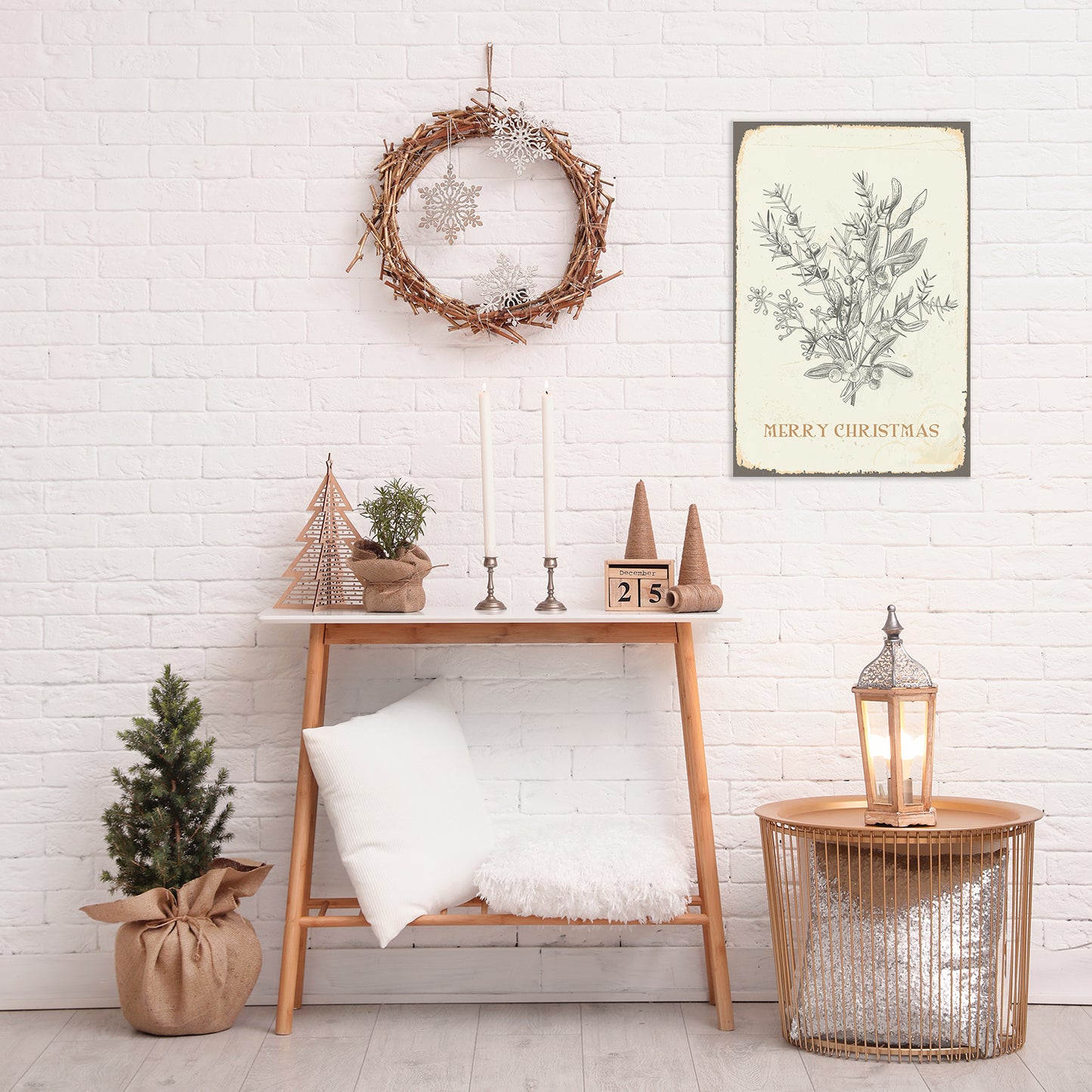 Blechschild - Christmas Berries Wohnbeispiel