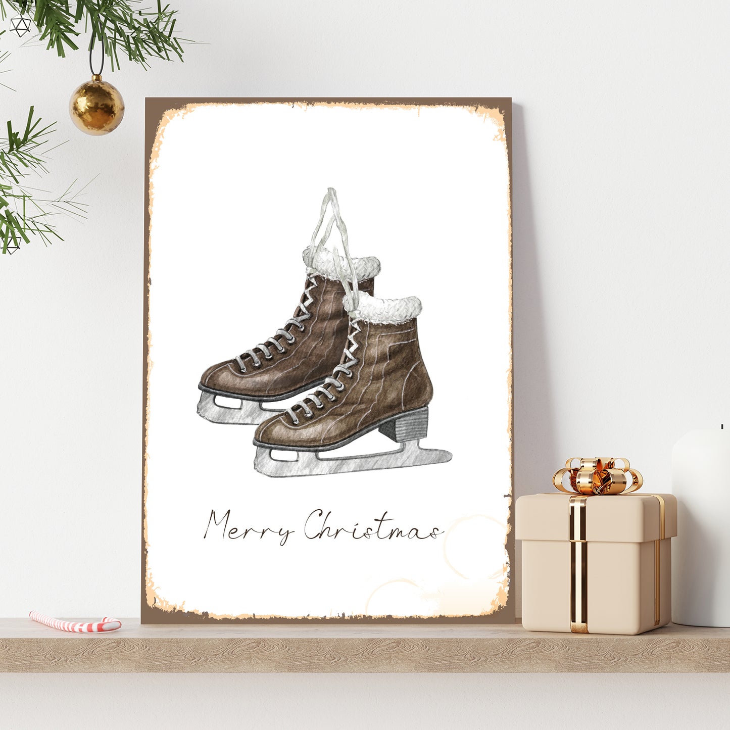 Blechschild - Ice Skates Wohnbeispiel