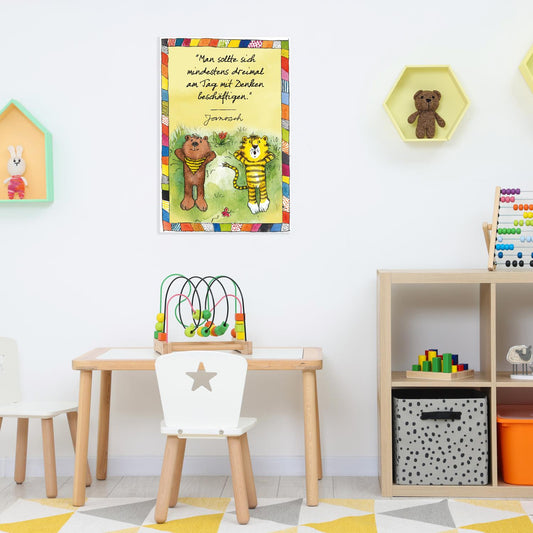 Janosch metal sign - Think three times a day