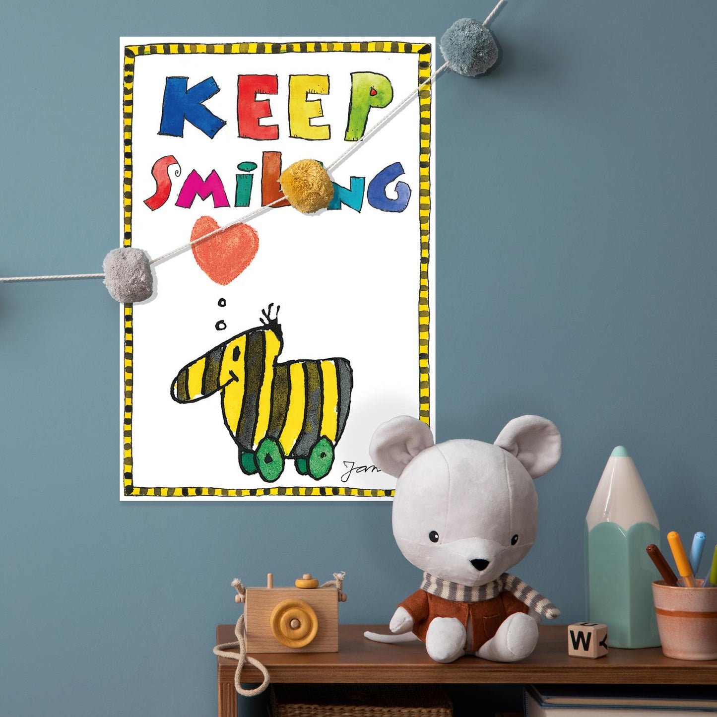 Janosch metal sign - Keep Smiling Tiger Duck