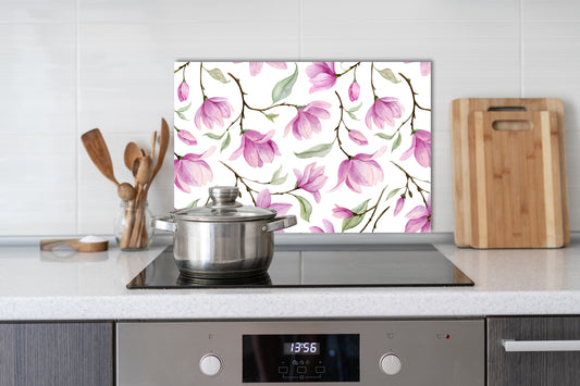 Spritzschutz - Purple Flowers Wohnbeispiel