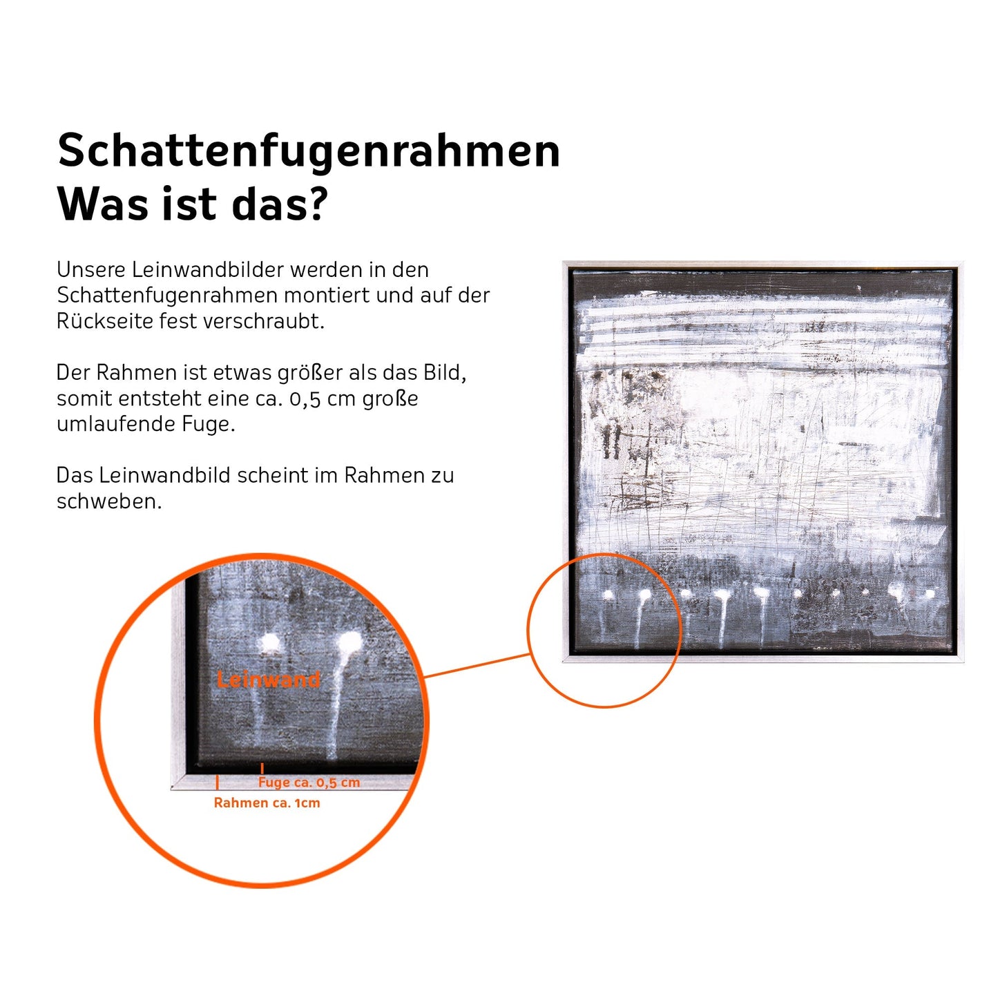 Leinwandbild mit Schattenfugenrahmen - Runa 40x60cm