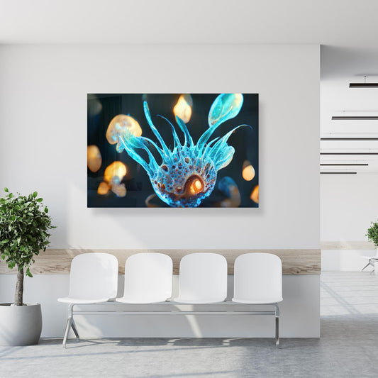 Medical Office Art - Jelly Blue Transparent Virus - Einrichtungsbeispiel Foto