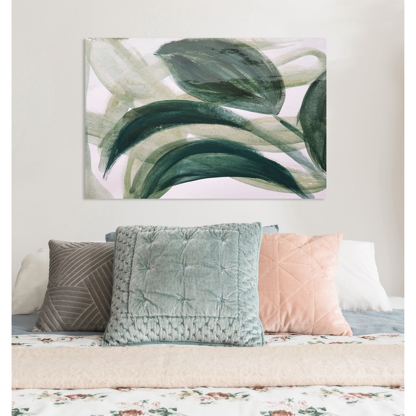 Leinwandbild - Art Leaves Wohnbeispiel