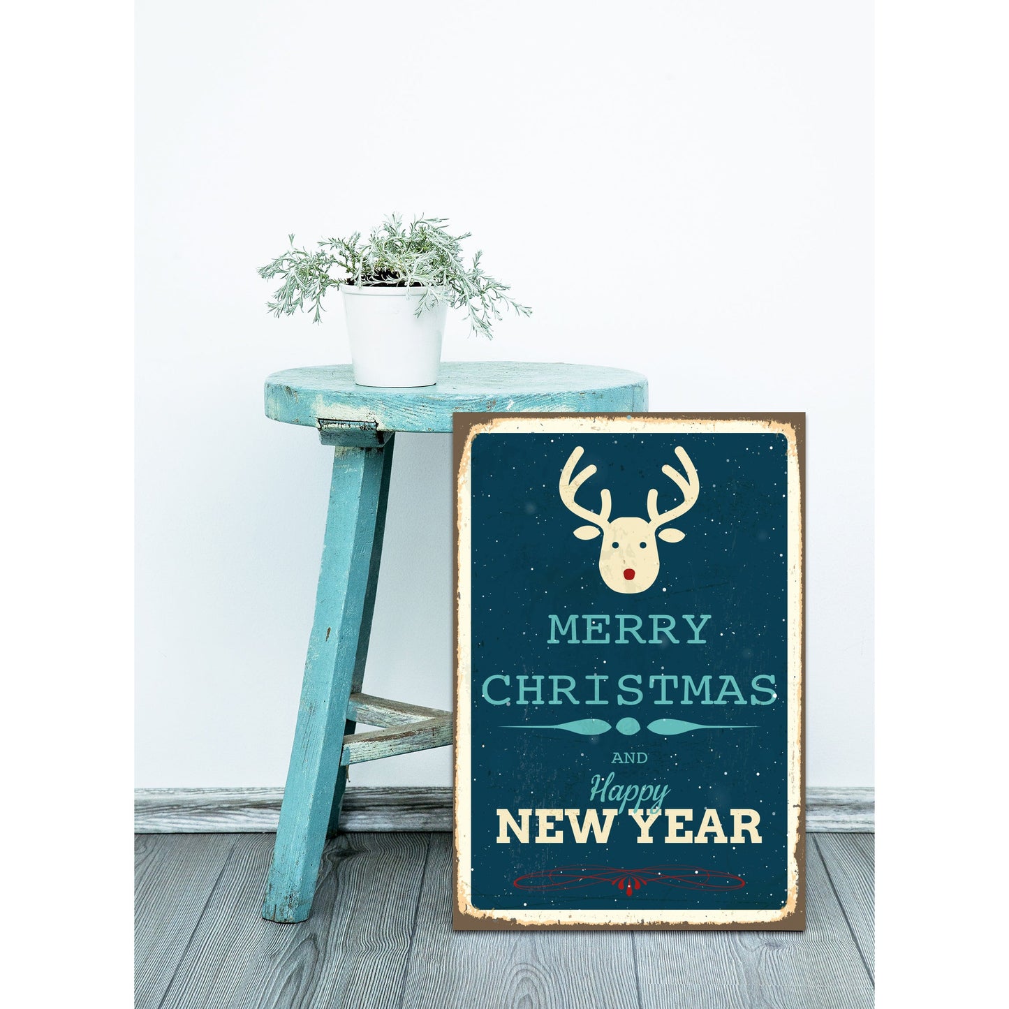 Blechschild - Merry Christmas Wohnbeispiel