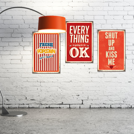 Blechschild - Shut Up And Kiss Me Wohnbeispiel