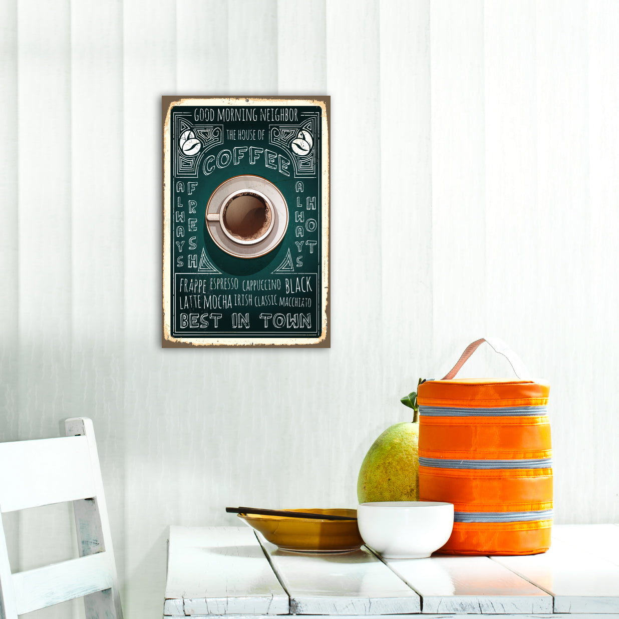 Blechschild - The House Of Coffee.. Wohnbeispiel