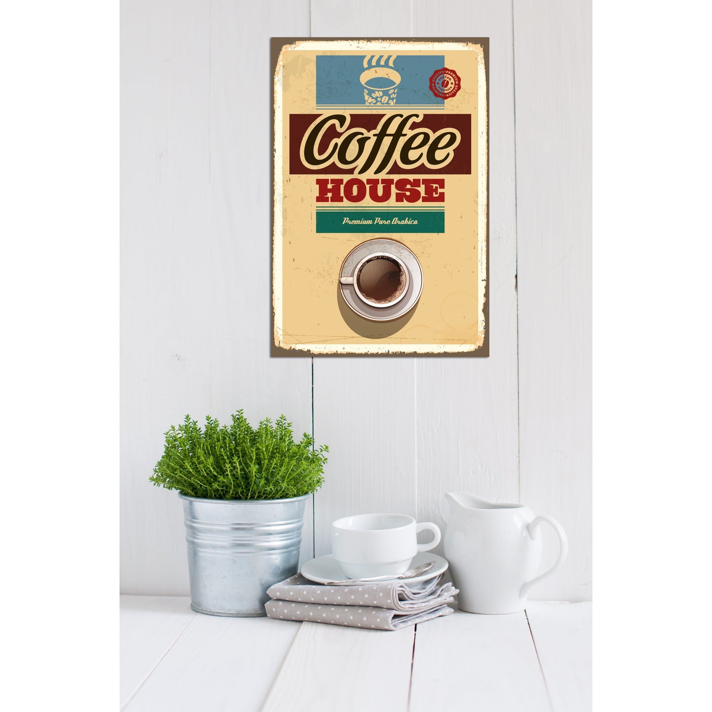 Blechschild - Coffee House.. Wohnbeispiel