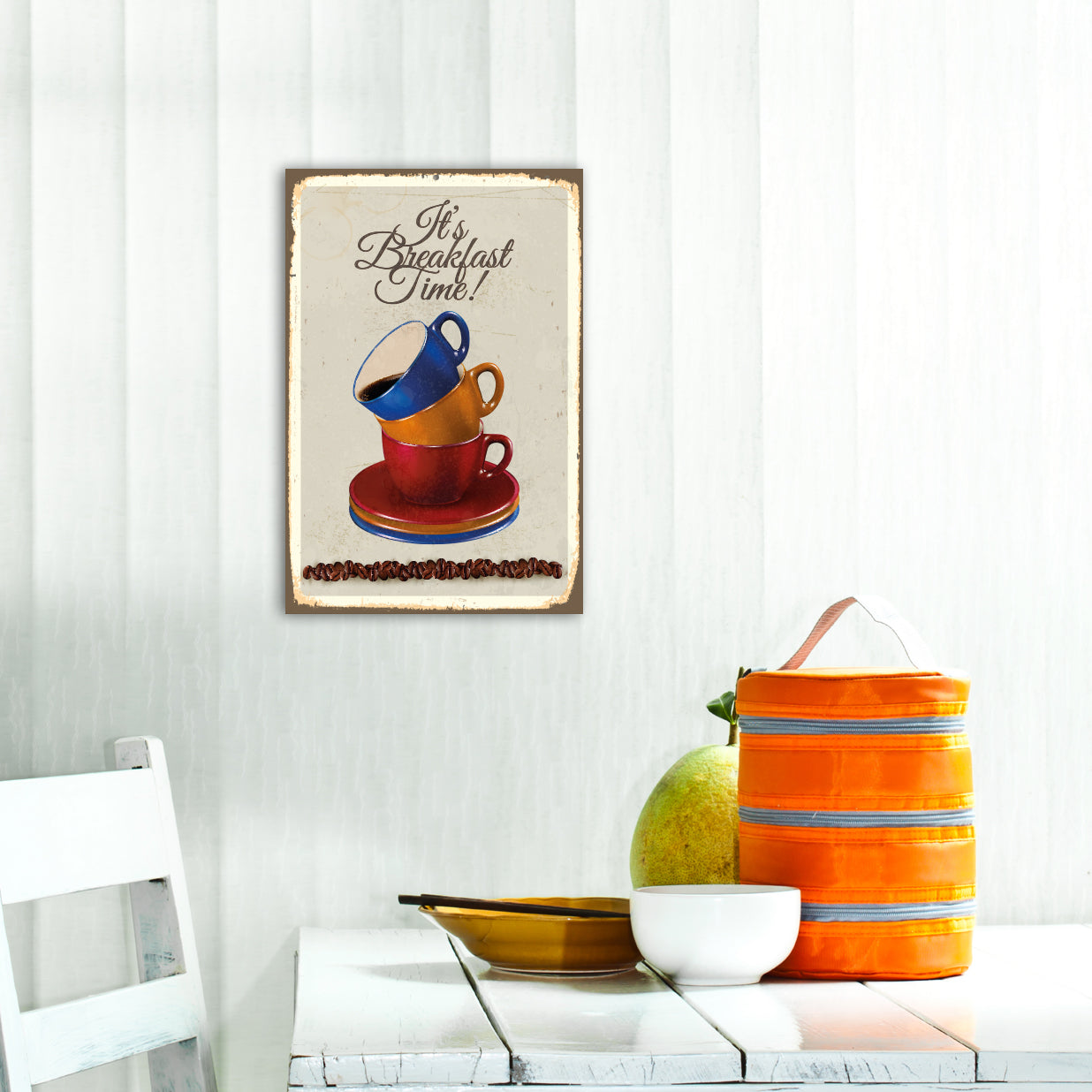 Blechschild - Its Breakfast Time! Wohnbeispiel