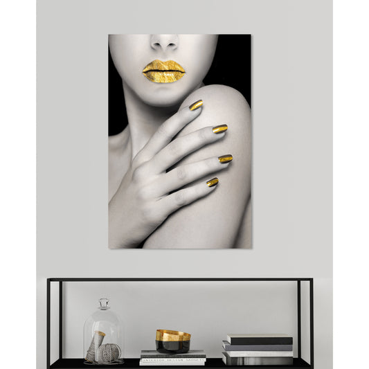 Blattgold Bild - Golden Lady Wohnbeispiel