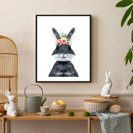 Rahmenbild - Hase mit Wimpern - Einrichtungsbeispiel Foto