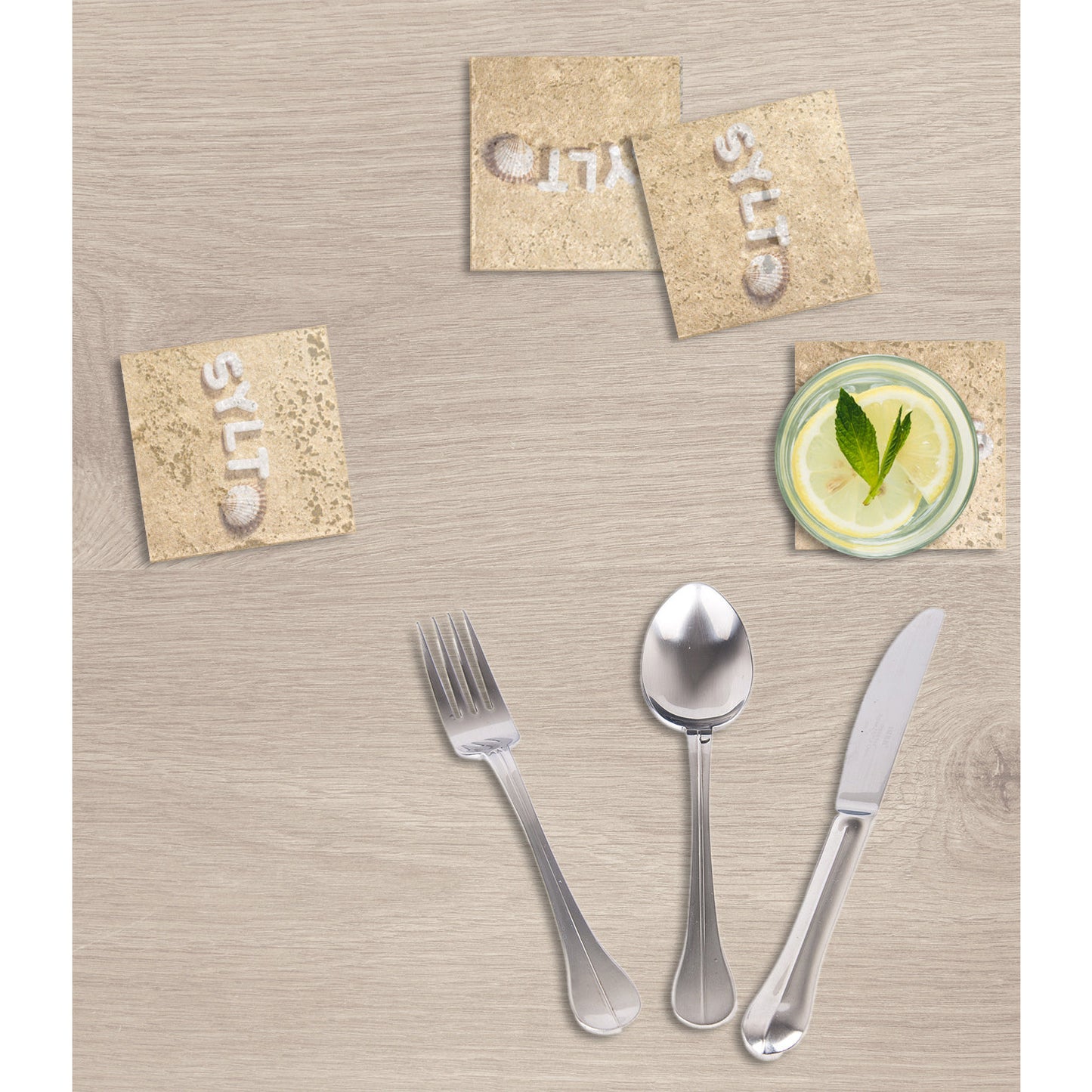 Steinuntersetzer-Set - Sylt Wohnbeispiel