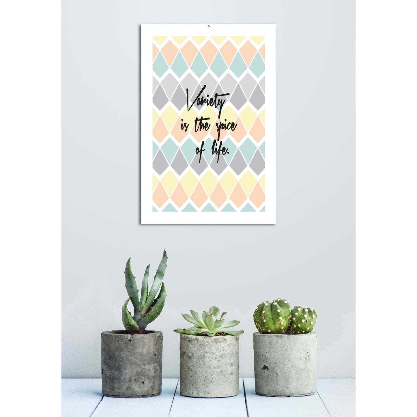 Blechschild - Variety Is The Spice Of Life Wohnbeispiel