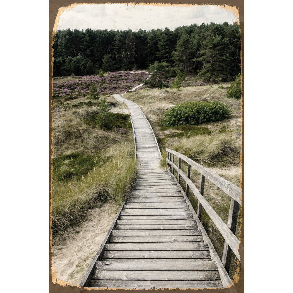 Blechschild - Wooden Path