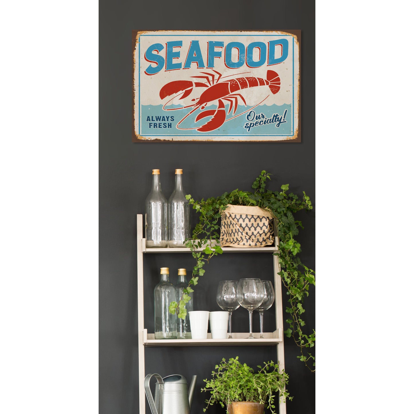 Blechschild - Seafood Wohnbeispiel