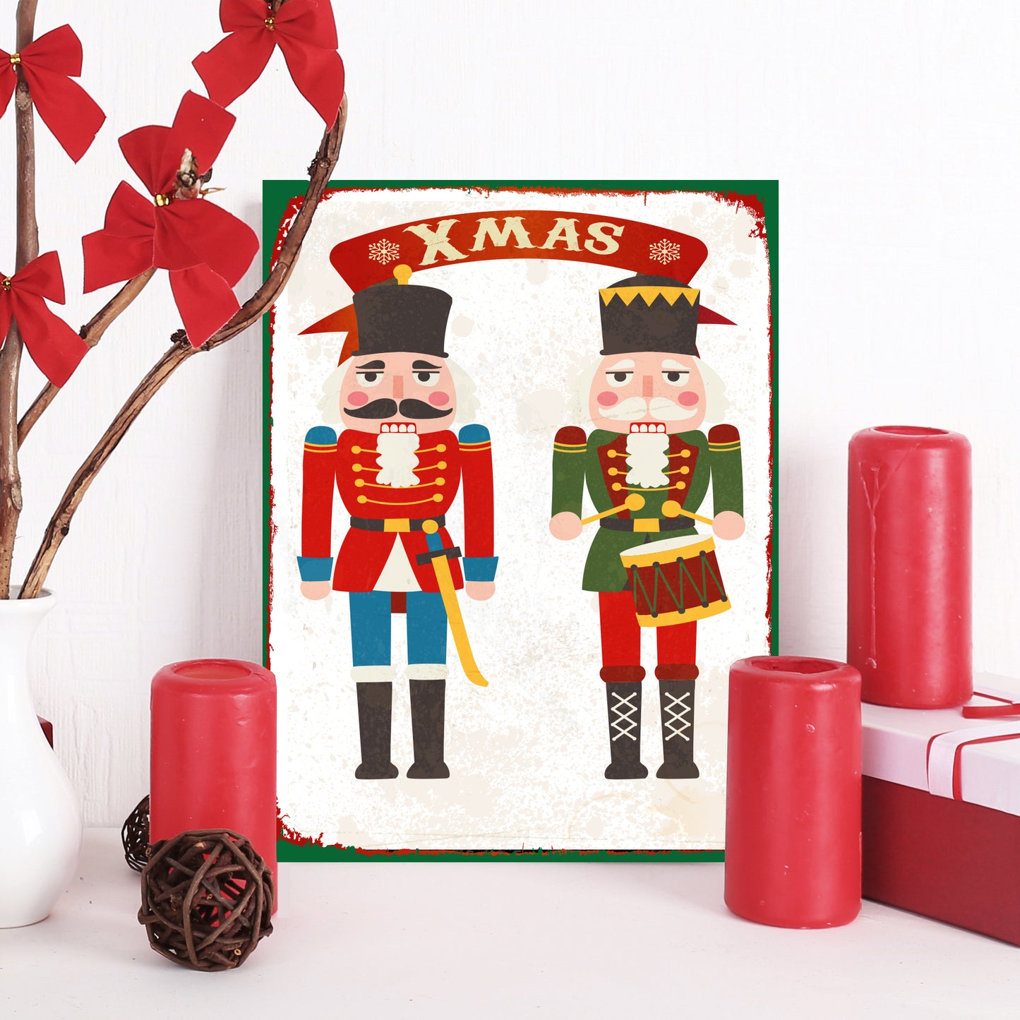 Blechschild - XMAS Nutcracker Wohnbeispiel