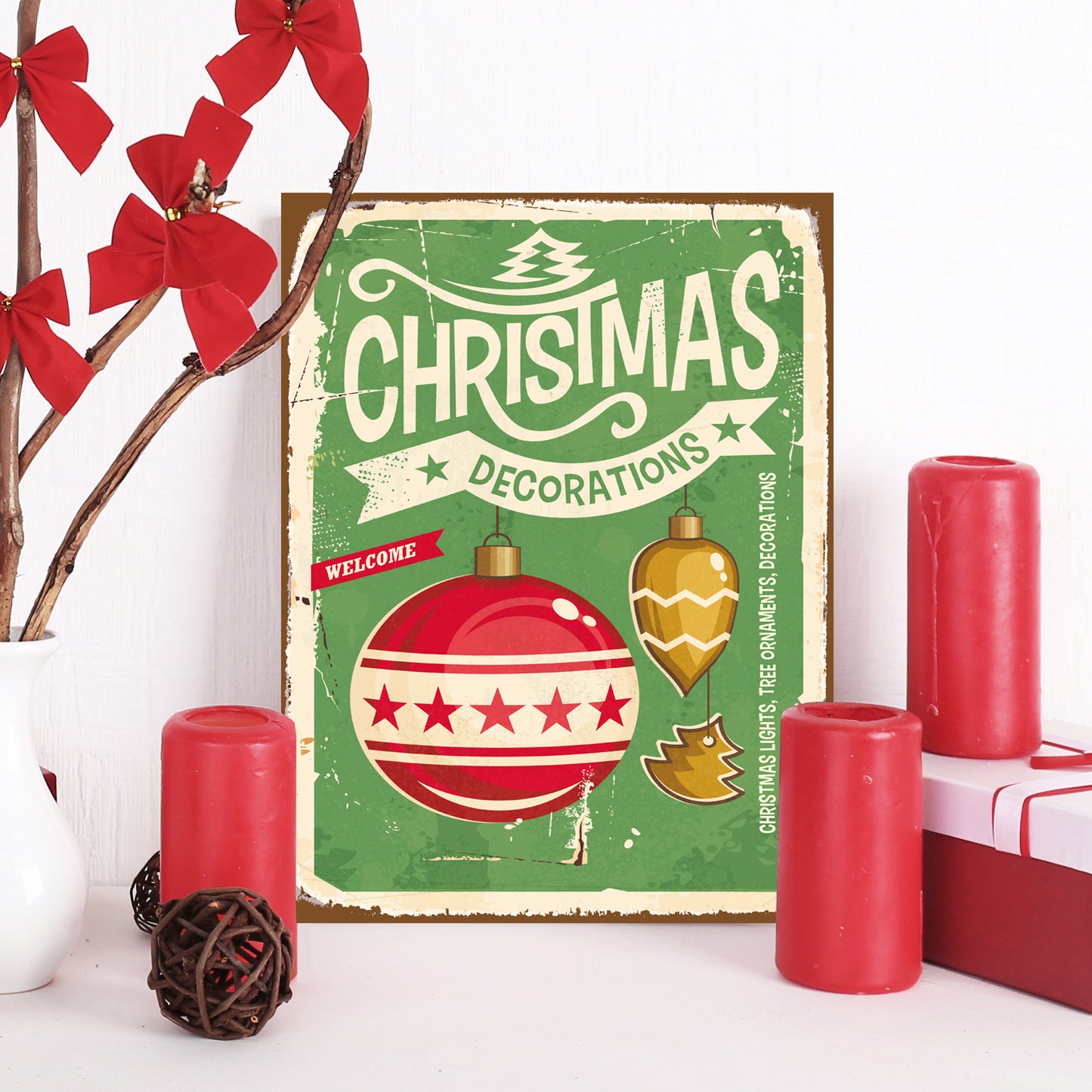 Blechschild - Christmas Decoration Wohnbeispiel