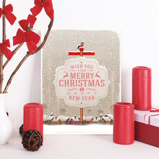 Blechschild - Wish You A Very Merry Christmas Wohnbeispiel