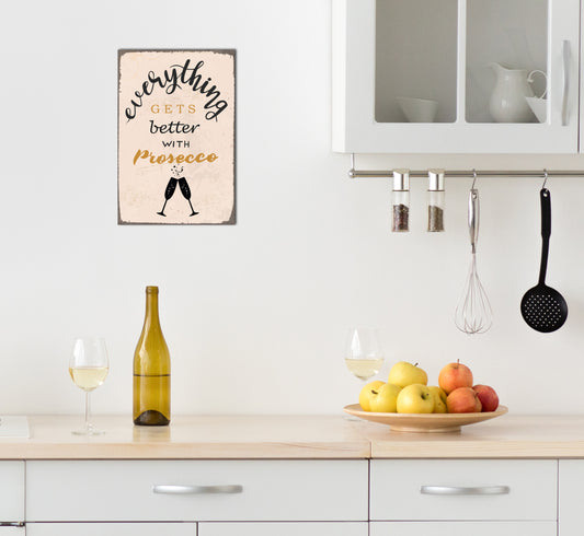 Blechschild - Prosecco Wohnbeispiel