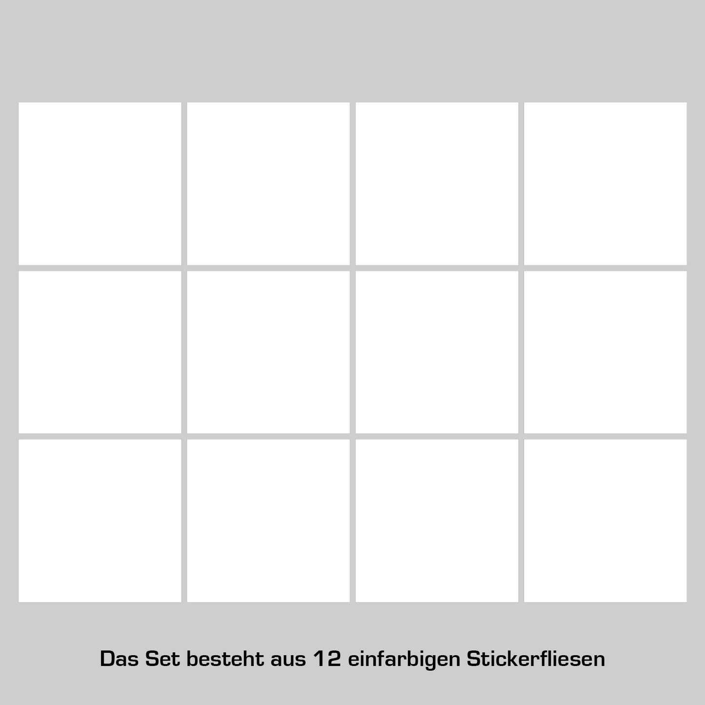 Stickerfliesen - Color White 12er-Set
