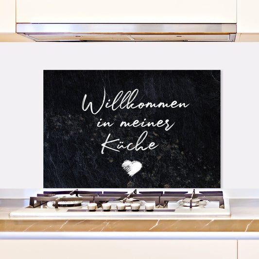 Spritzschutz - Willkommen in meiner Küche Wohnbeispiel