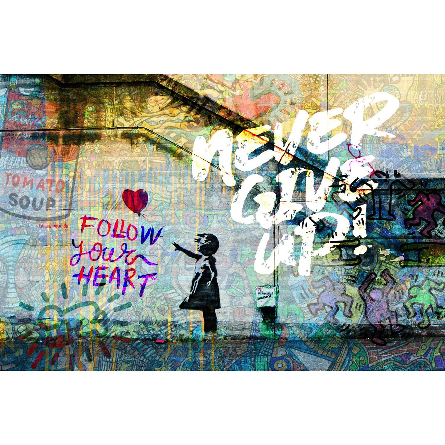 Acrylglasbild - Never give up Graffiti