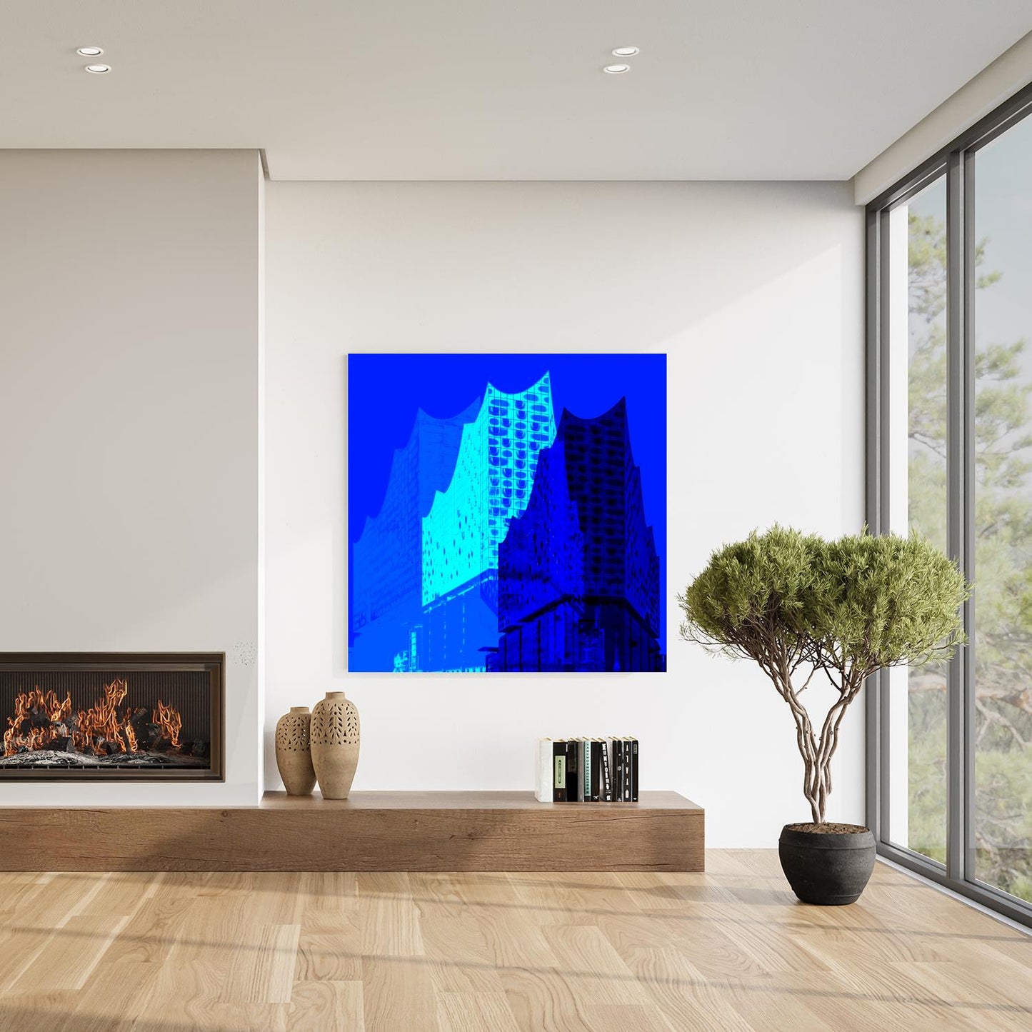 Acrylglasbild - Elbphilharmonie Hamburg Blau