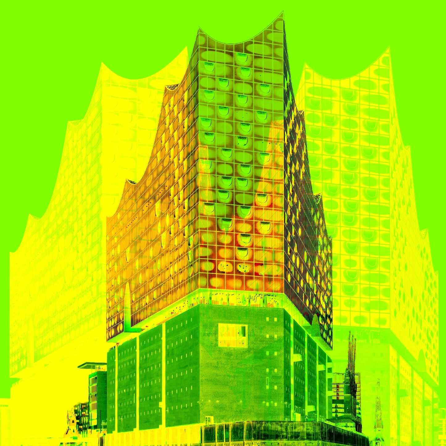 Acrylglasbild - Elbphilharmonie Hamburg Grün