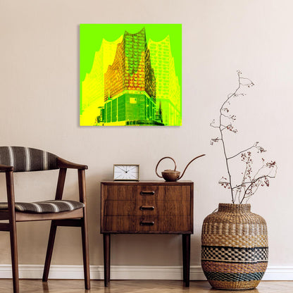 Acrylglasbild - Elbphilharmonie Hamburg Grün