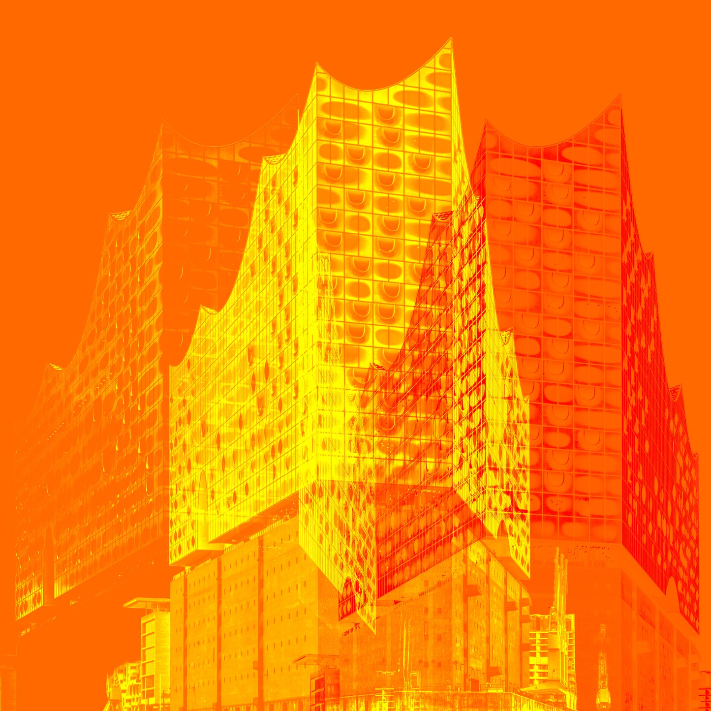 Acrylglasbild - Elbphilharmonie Hamburg Orange