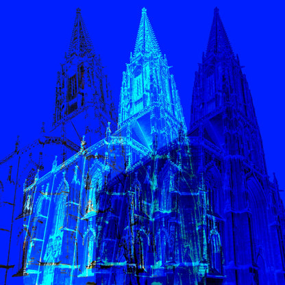 Acrylglasbild - Münster Lamberti Kirche Blau