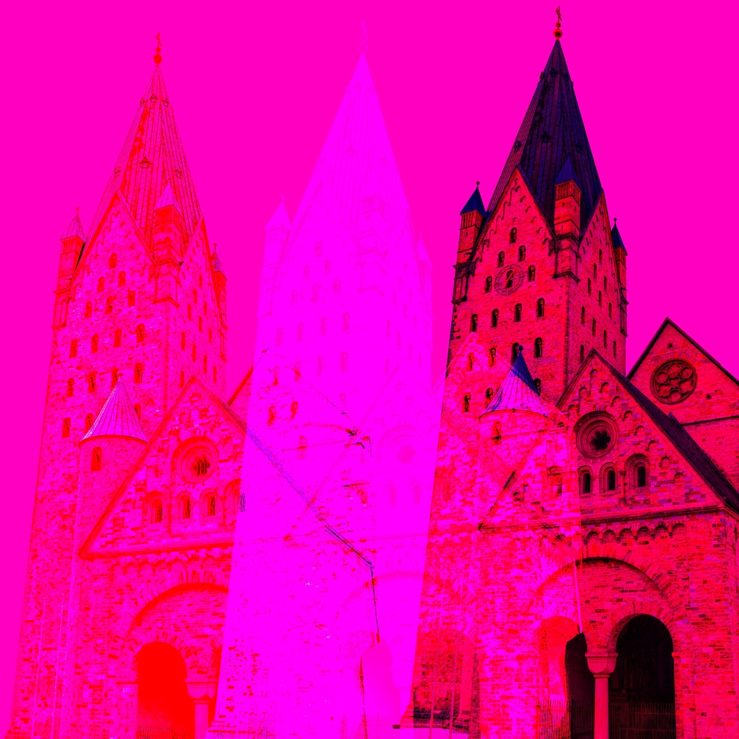Acrylglasbild - Paderborn Dom Pink