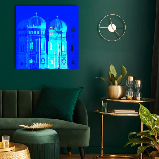 Acrylglasbild - München Frauenkirche Blau