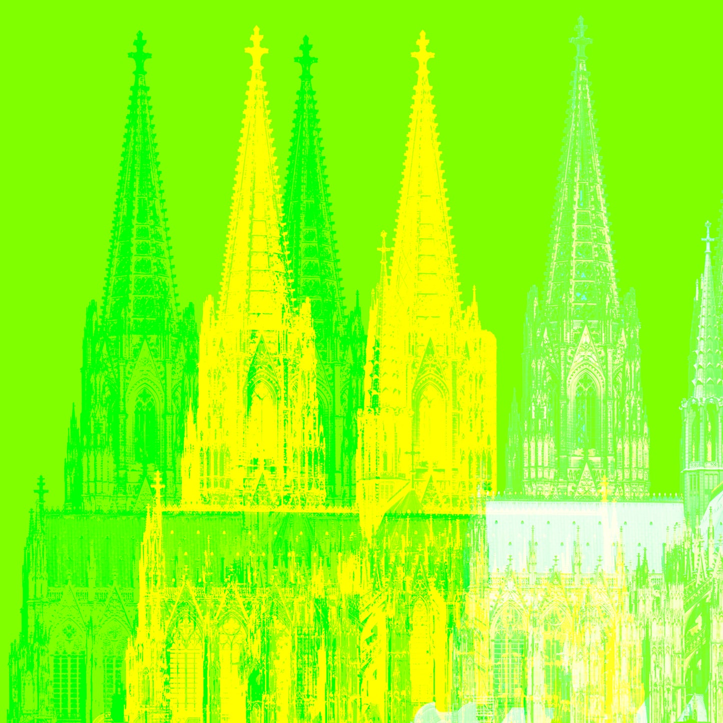 Acrylglasbild - Köln Dom Grün