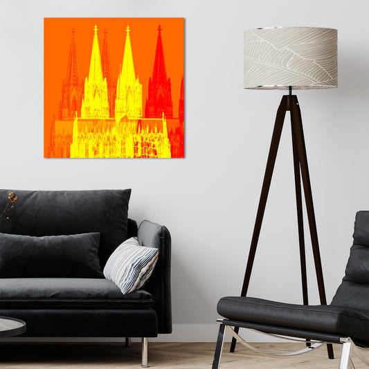Acrylglasbild - Köln Dom Orange