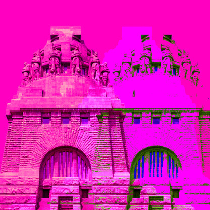 Acrylglasbild - Leipzig Völkerschlachtdenkmal Pink