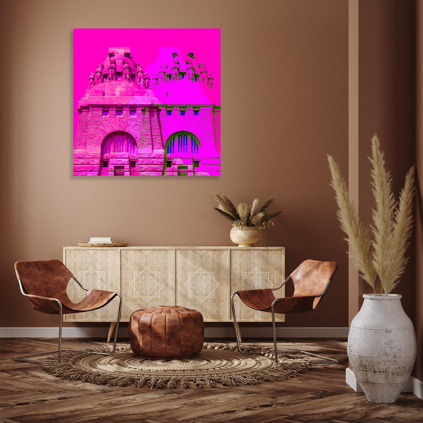 Acrylglasbild - Leipzig Völkerschlachtdenkmal Pink